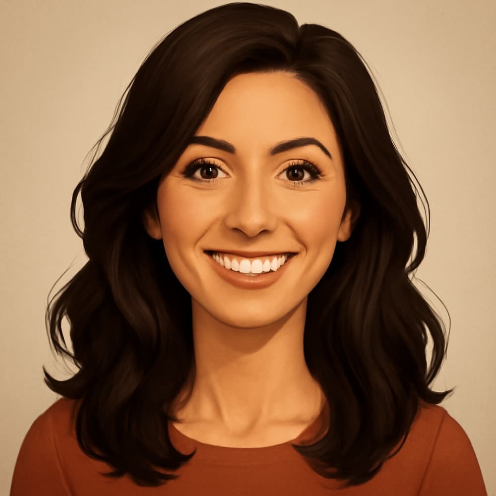 Example avatar: an illustrated portrait drawn from that photo.